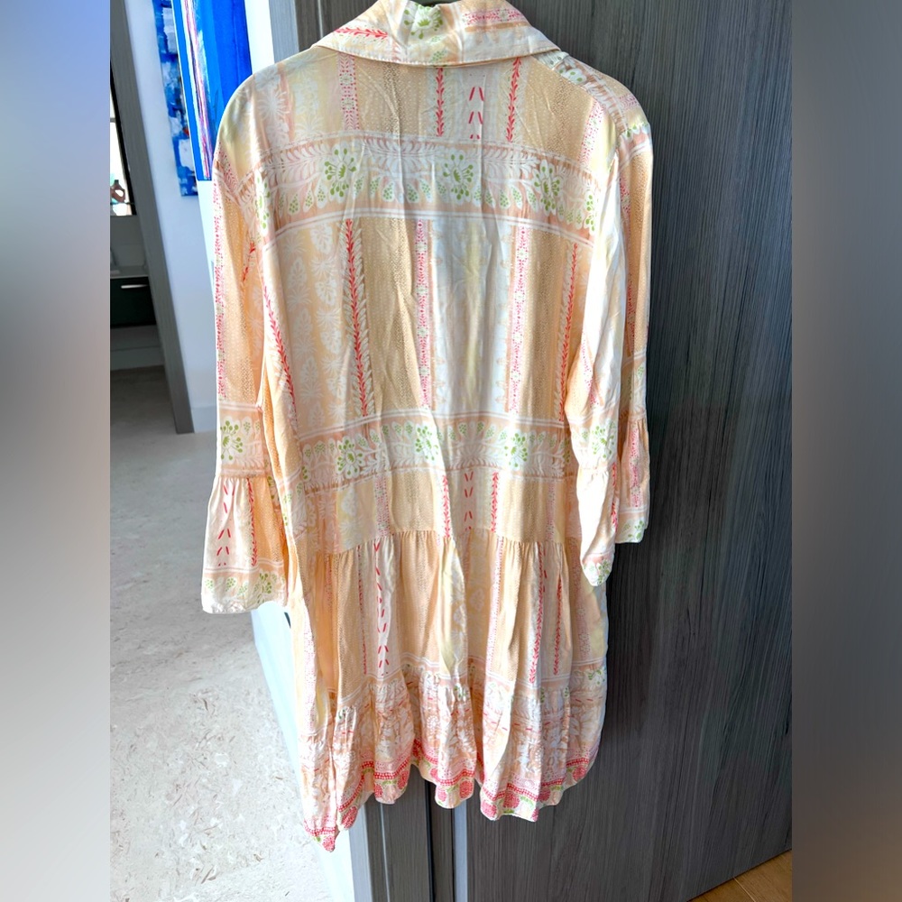 $250 Anthropologie lovers! MADE IN ITALY  Boho mini oversized dress S viscose - Picture 11 of 14